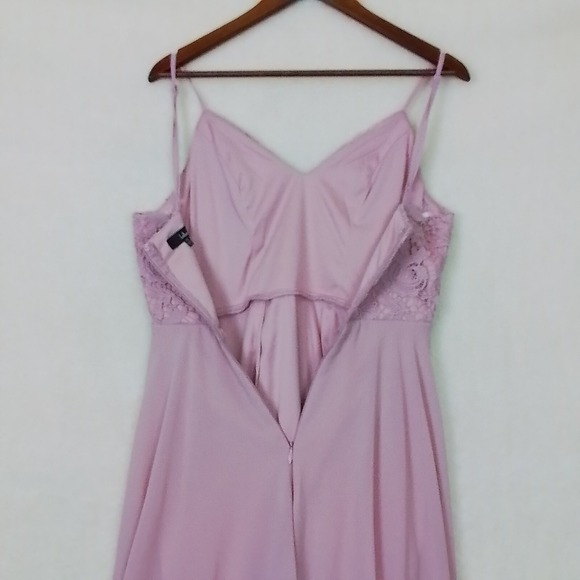 Lulus Mini Dress Pink Sz M Lace Sleeveless Straps Chiffon‎ Prom Special Occasion - Picture 13 of 16